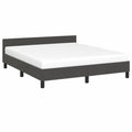 Bettgestell – 140 × 200 cm, gepolstert, mit Lattenrost, aus Samt, Dunkelgrau