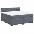 Boxspringbett – 180 × 200 cm, gepolstert, mit Lattenrost, aus Samt, Dunkelgrau, für Schlafzimmer