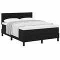 Boxspringbett – 160 × 200 cm, moderner Stil, aus Stoff, Schwarz