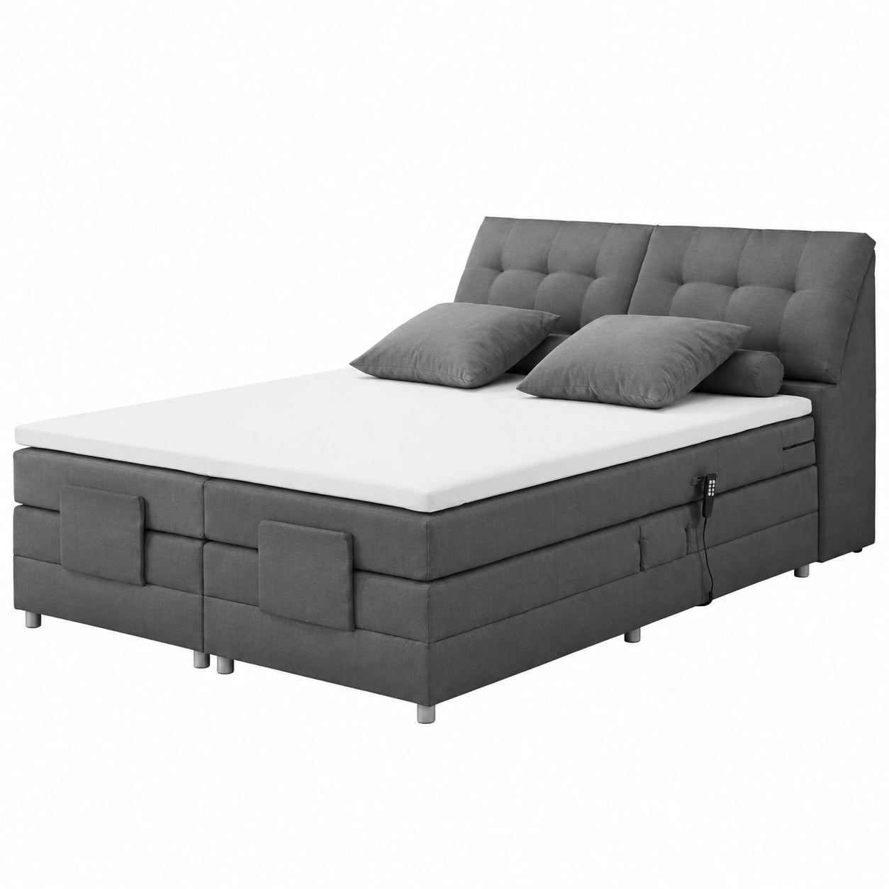 Boxspringbett – 180 × 200 cm, Grau