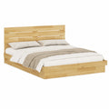 Massivholzbett – aus Massivholz, 150 × 200 cm, mit Lattenrost, aus Eichenholz, für Schlafzimmer