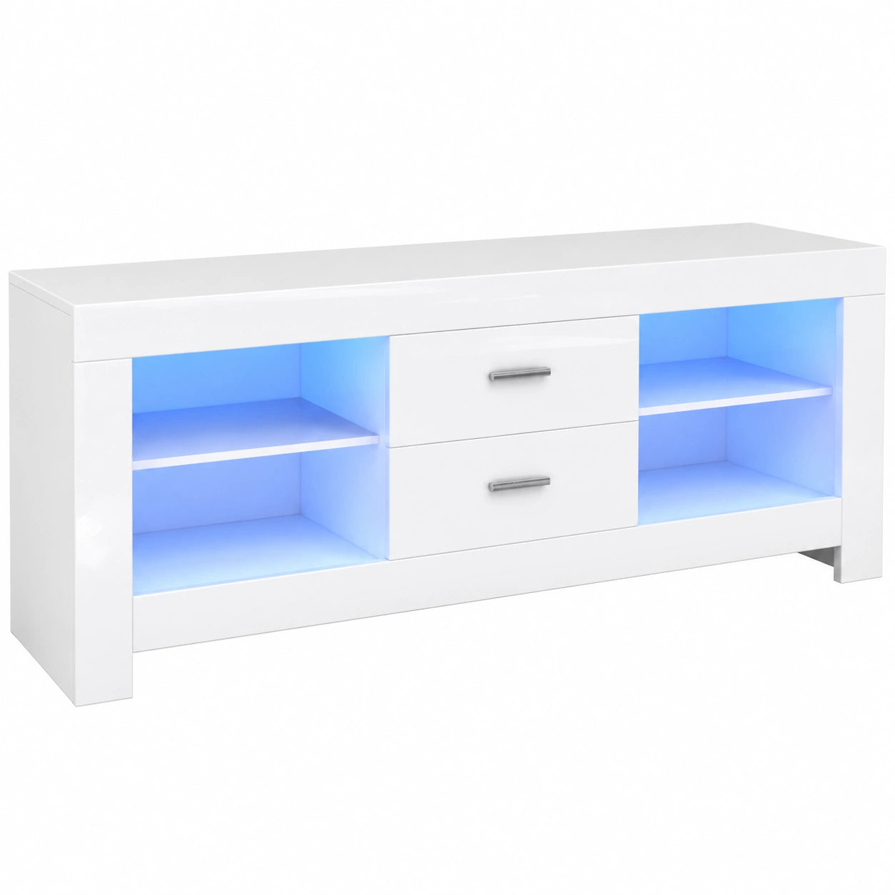 Lowboard – 130 × 50 × 35 cm, mit LED-Beleuchtung, mit Schubladen