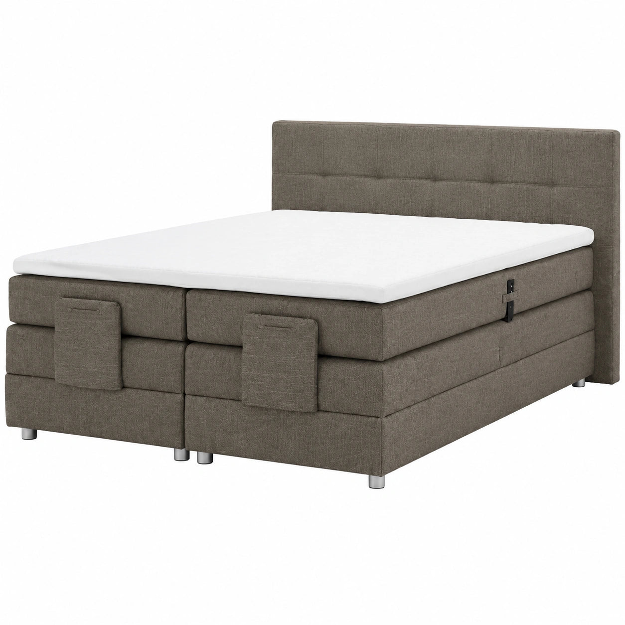 Boxspringbett – 180 × 200 cm, elektrisch, Grau