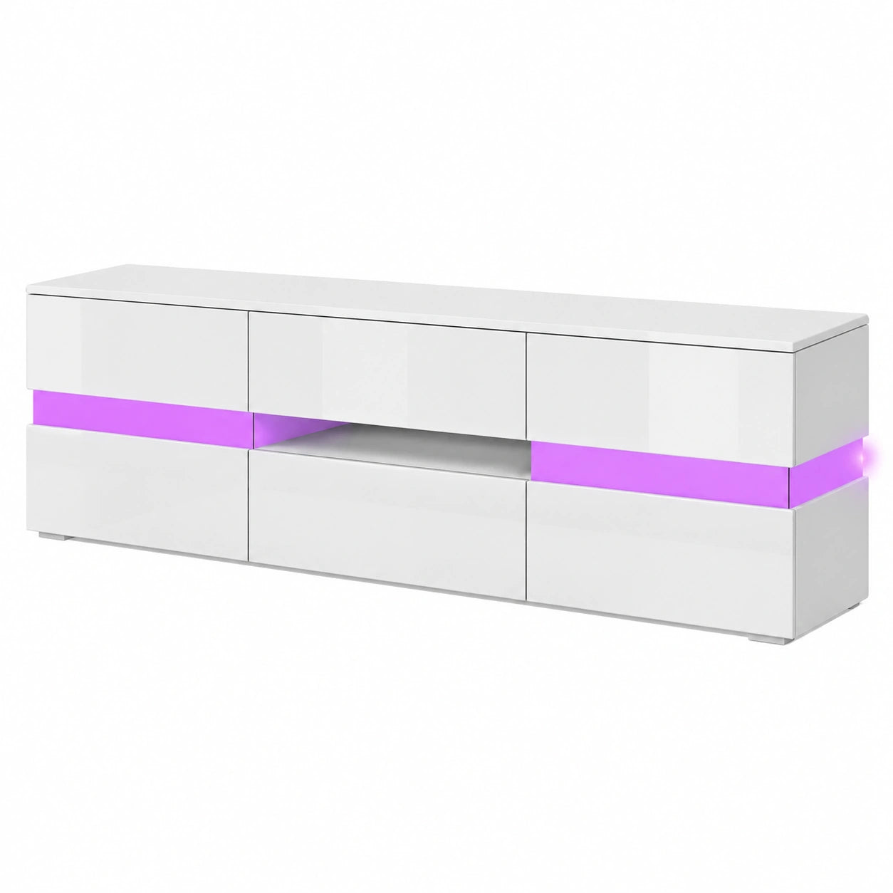 Tisch – 177 cm, mit LED-Beleuchtung, mit Schubladen, mit mehreren Türen, für Wohnzimmer