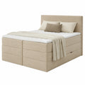 Boxspringbett – 180 × 200 cm, gepolstert, mit Stauraum, Beige